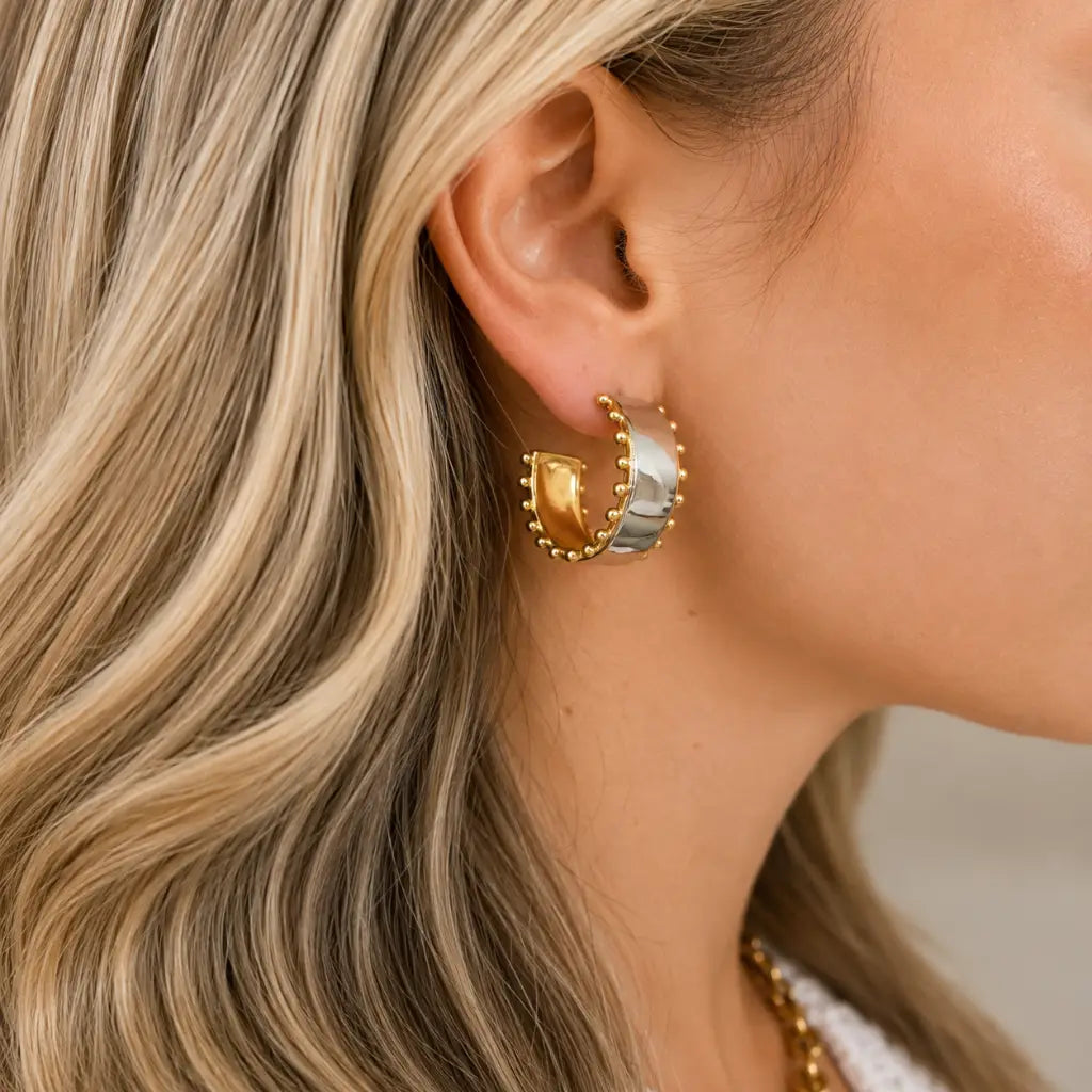 TWO-TONE WIDE HOOPS