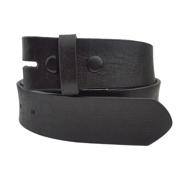 BLACK LEATHER BELT NO BUCKLE