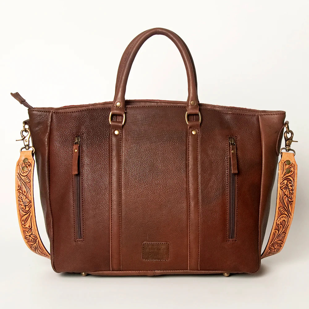 WESTERN LEATHER TOTE BY AMERICAN DARLING