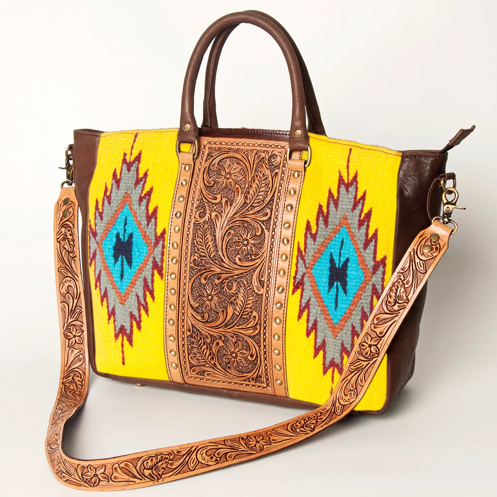 WESTERN LEATHER TOTE BY AMERICAN DARLING