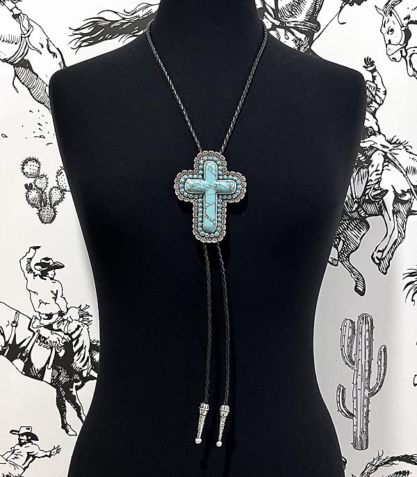 TURQUOISE CROSS BOLO