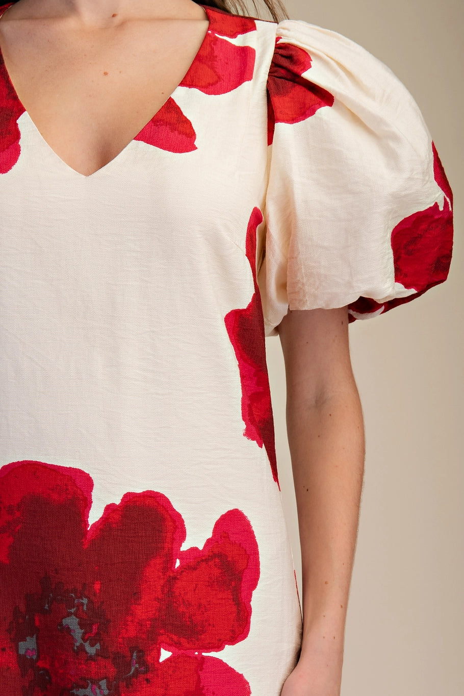 FLORAL PUFF SLEEVE MAXI DRESS - 2 COLORS