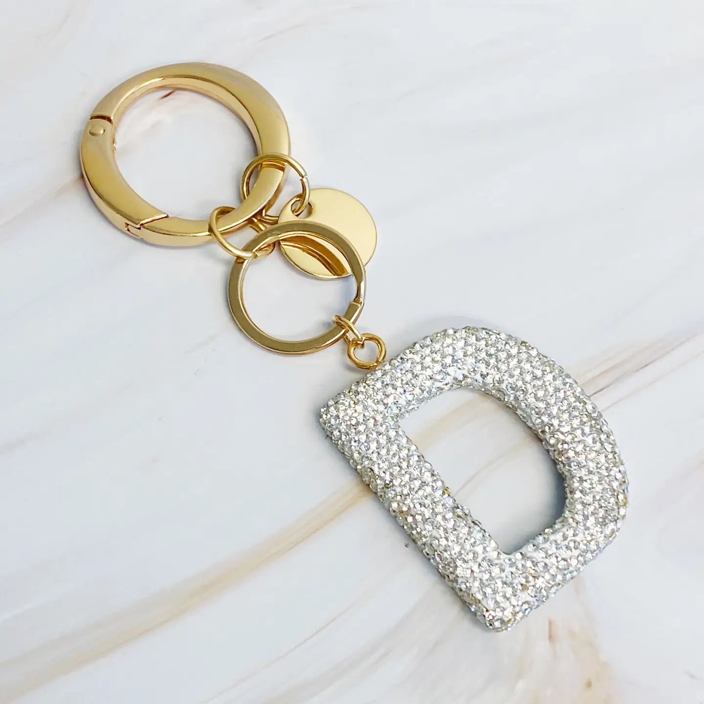 GIRL GLAM INITIAL BAG CHARM KEYCHAIN