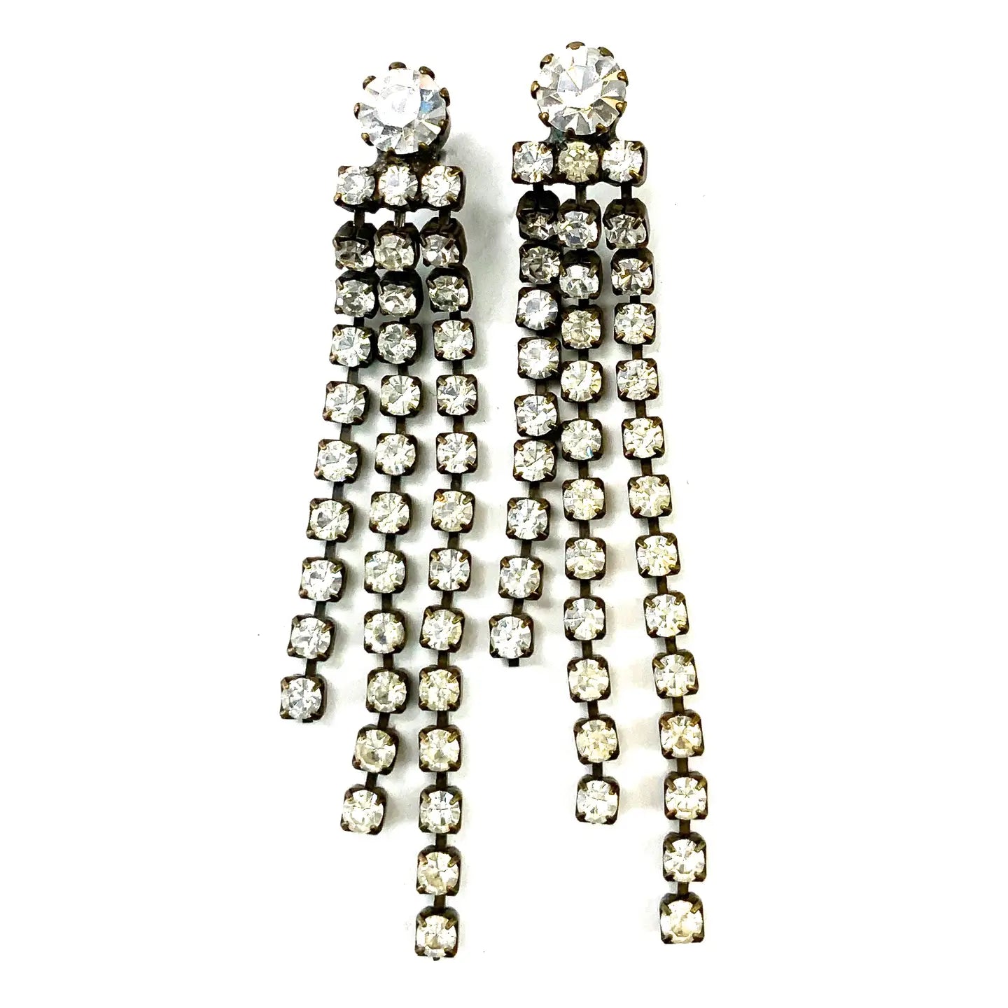 RHINESTONE FRINGE EARRINGS