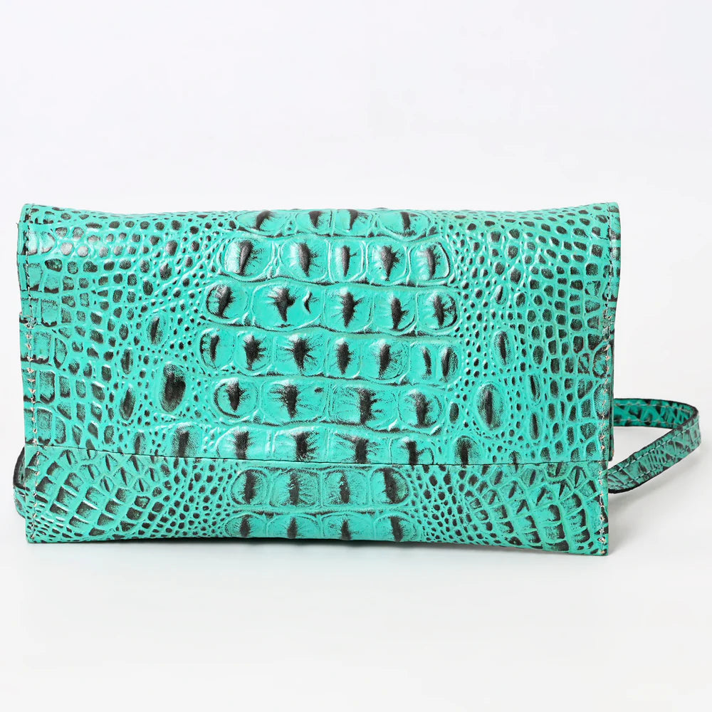 EMBOSSED LEATHER WALLET CROSSBODY BY AMERICAN DARLING