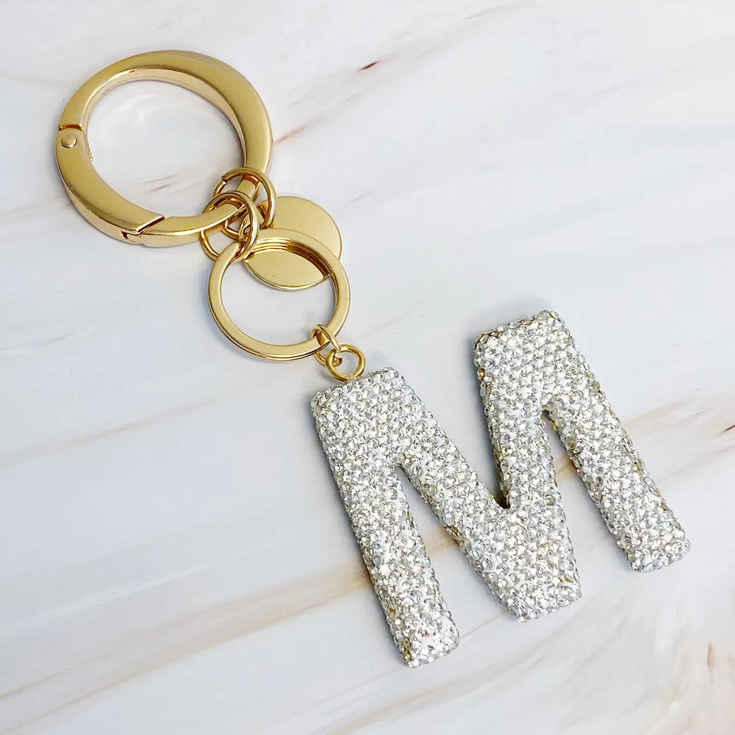 GIRL GLAM INITIAL BAG CHARM KEYCHAIN