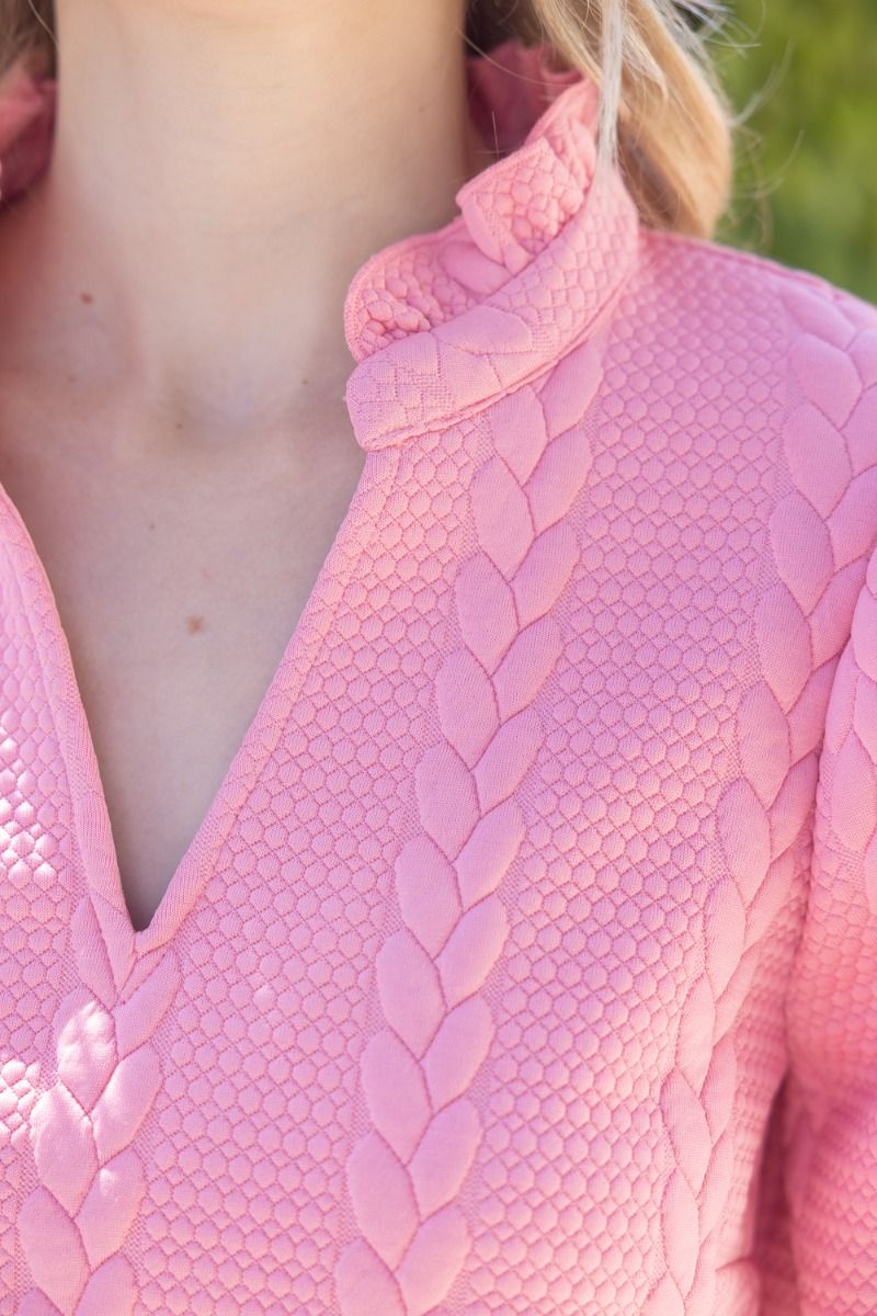 BUBBLE TEXTURED KNIT TOP