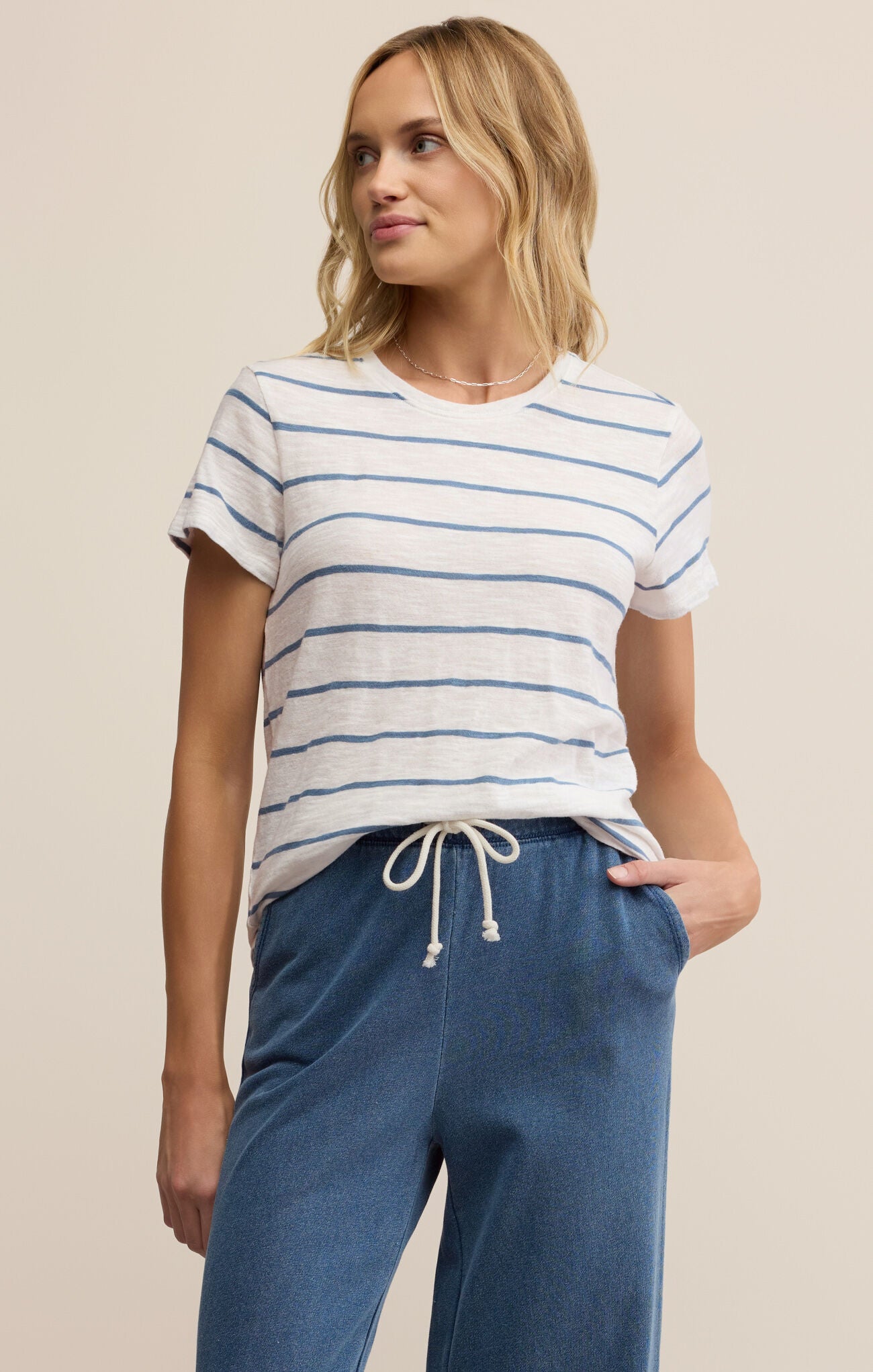 FOUNDATION STRIPE TEE IN BOATHOUSE BY Z SUPPLY