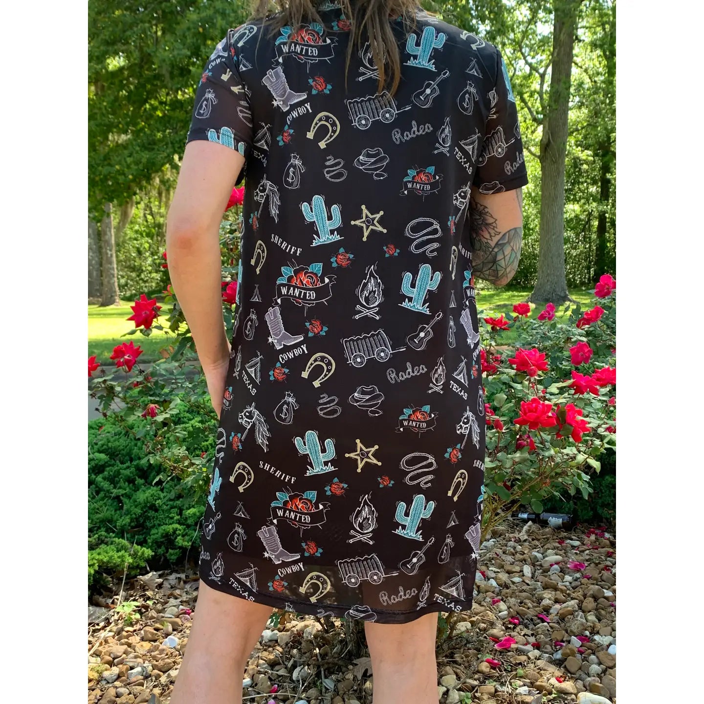 TEXAS RODEO MESH DRESS