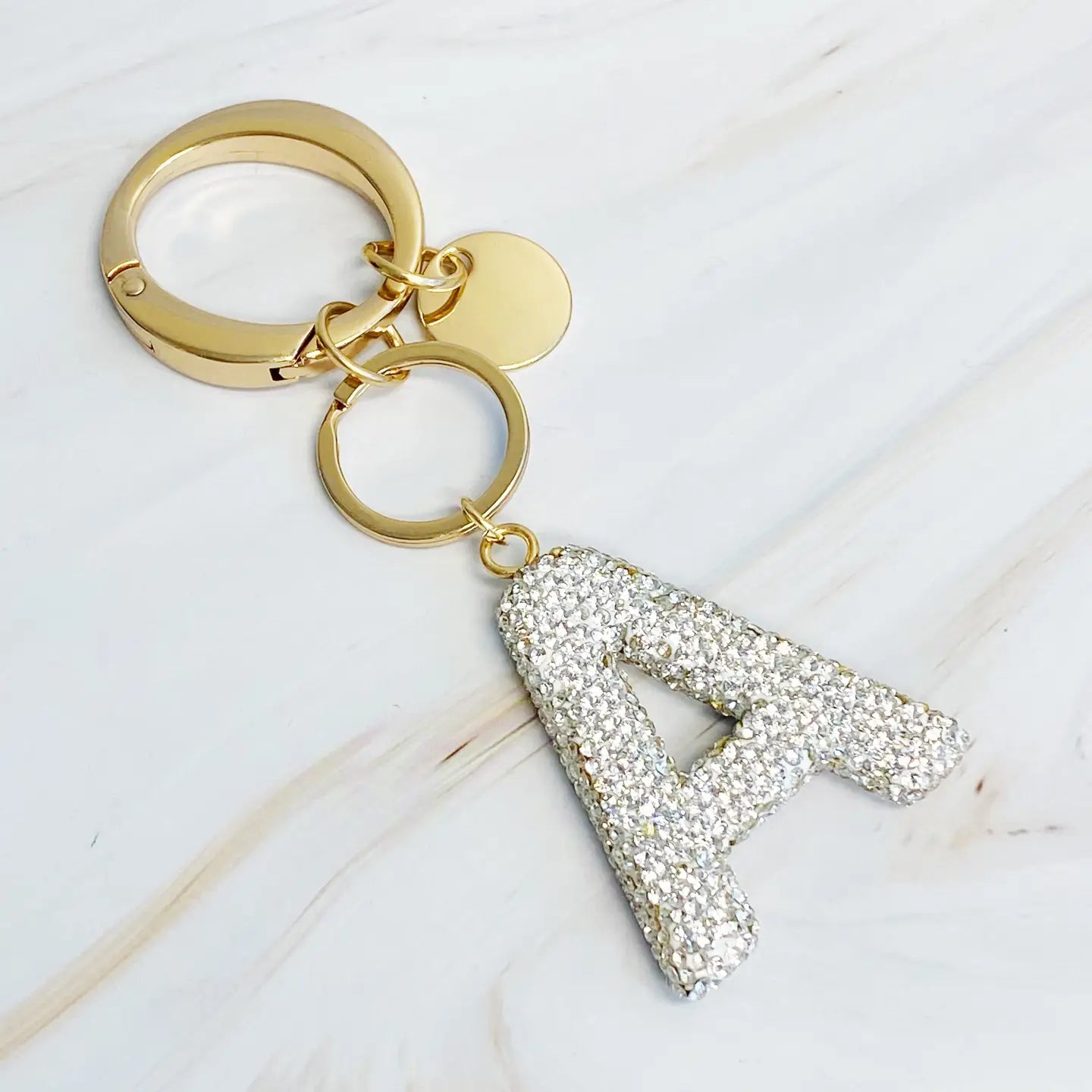 GIRL GLAM INITIAL BAG CHARM KEYCHAIN