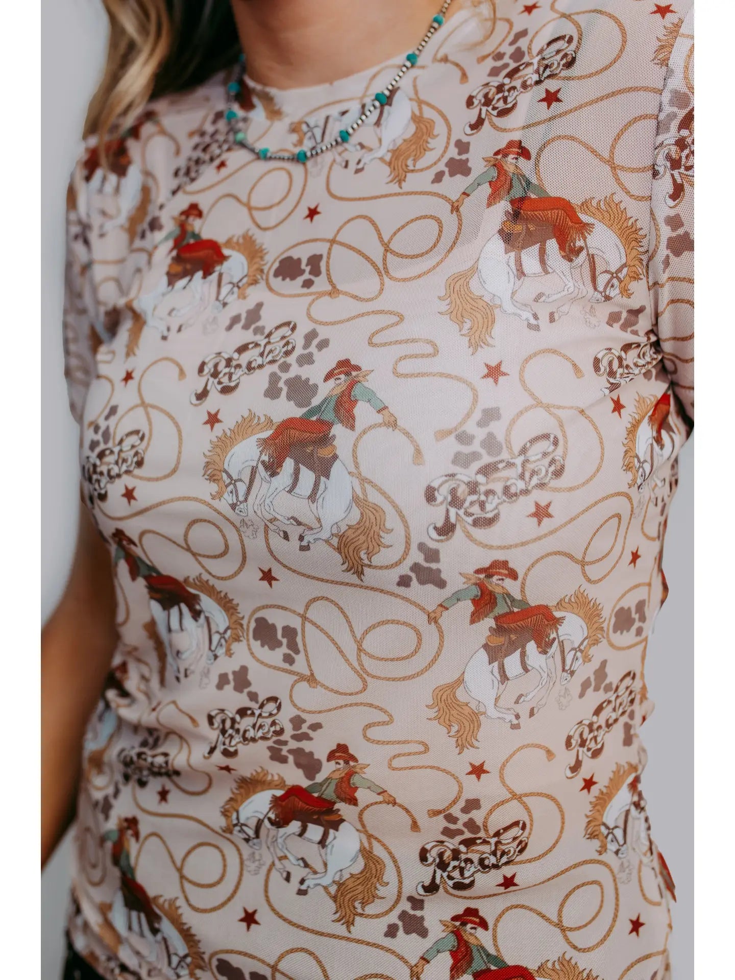 RODEO PRINT MESH TOP