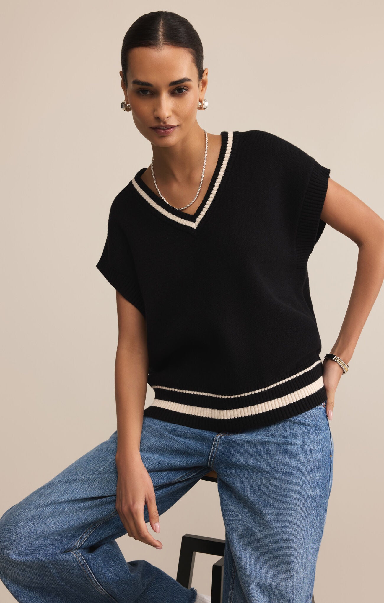 FLETCHER SWEATER VEST BLACK BY Z SUPPLY