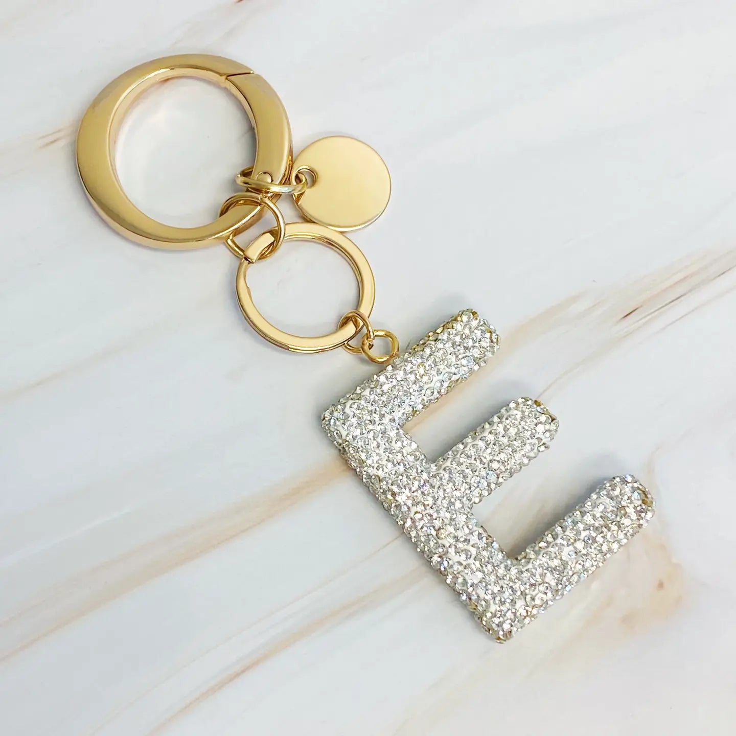GIRL GLAM INITIAL BAG CHARM KEYCHAIN