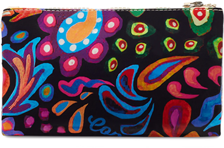 SOPHIE BLACK SWIRLY SLIM WALLET BY CONSUELA