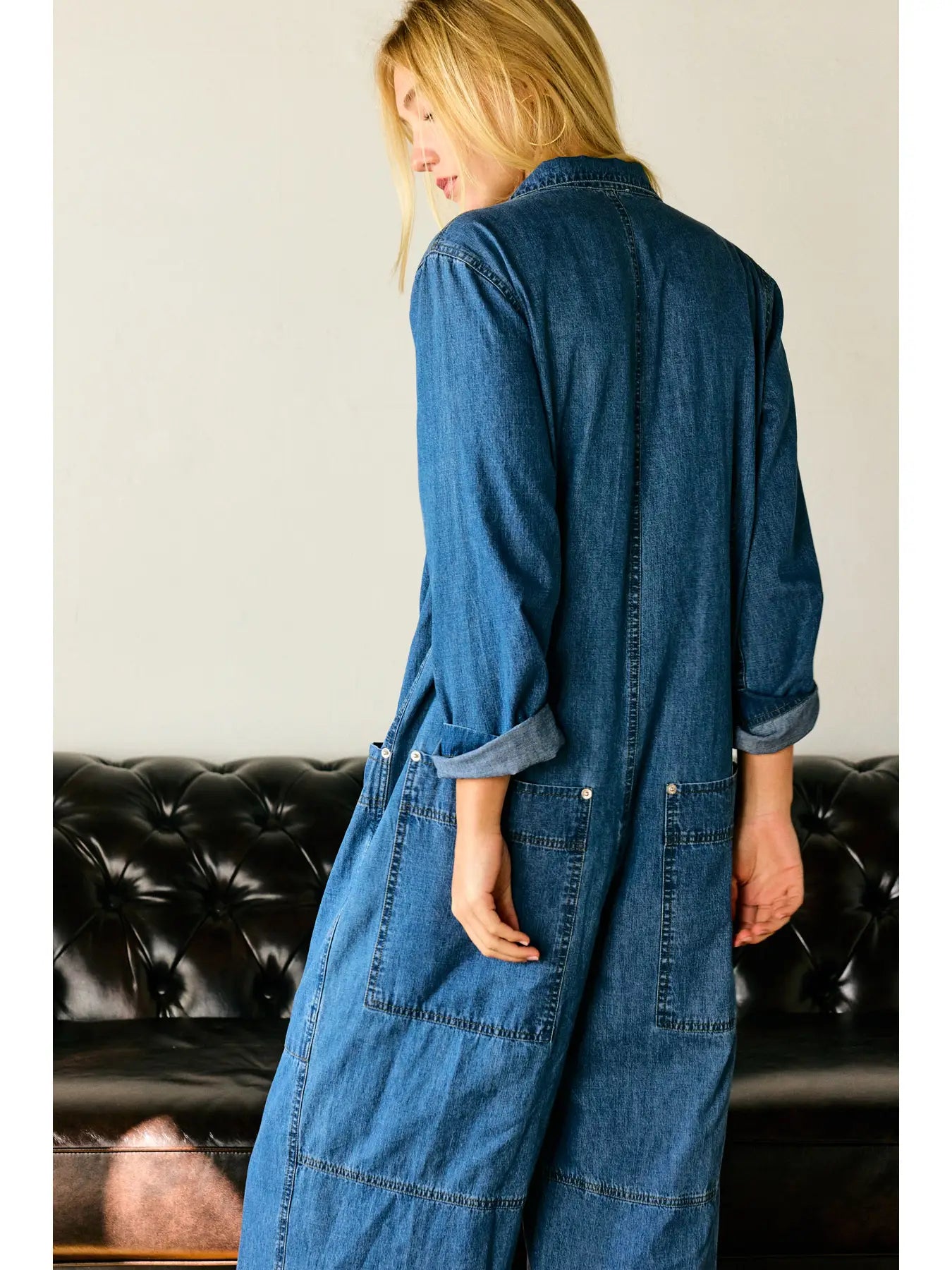 RELAXED DENIM JUMPSUIT