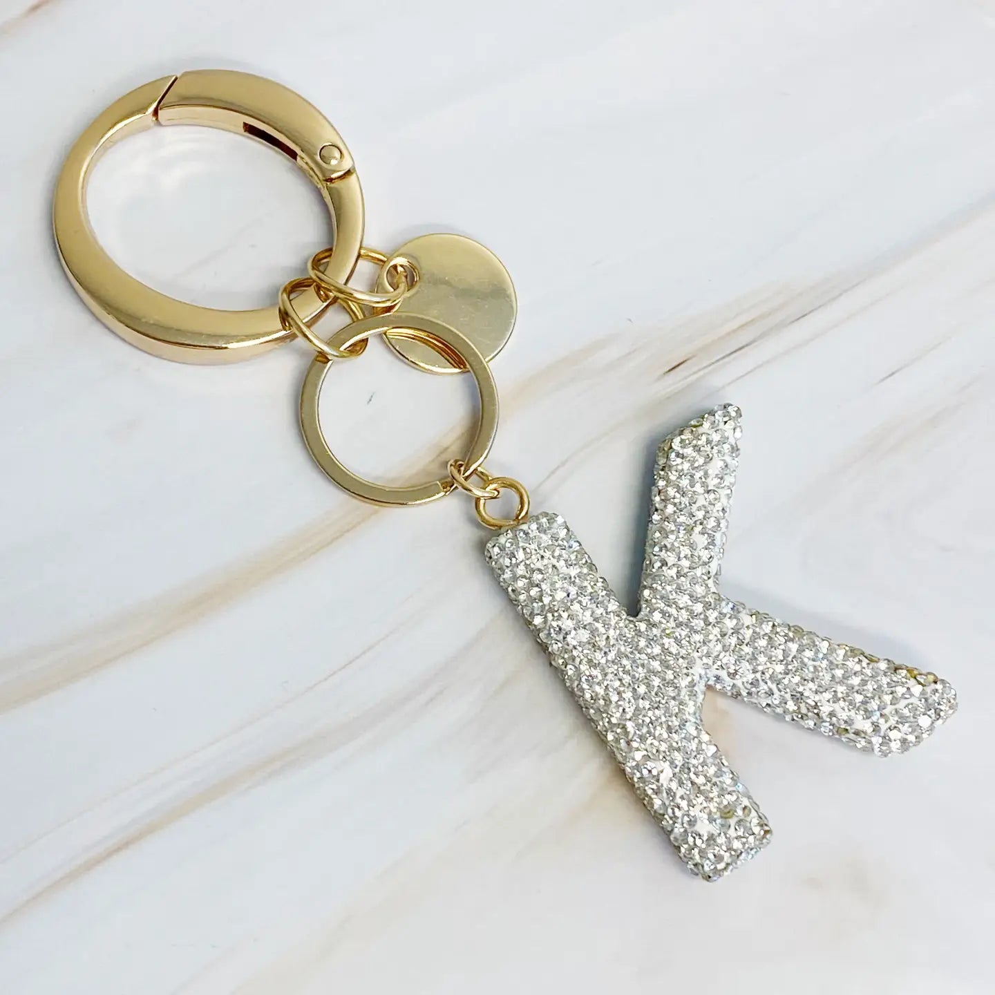 GIRL GLAM INITIAL BAG CHARM KEYCHAIN