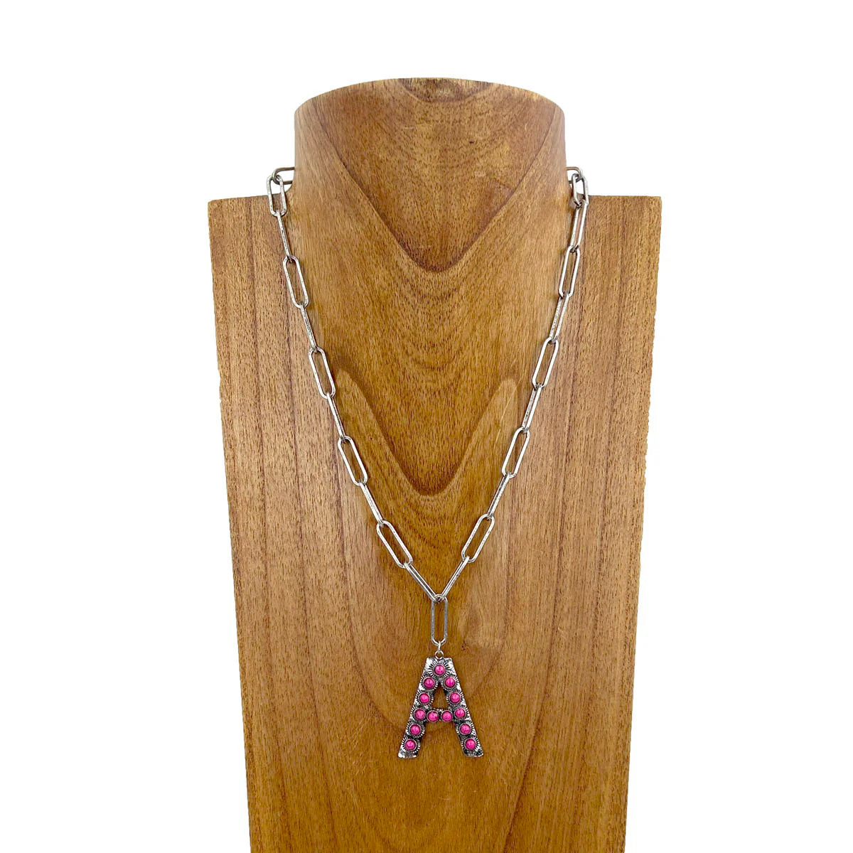PINK INITIAL NECKLACES