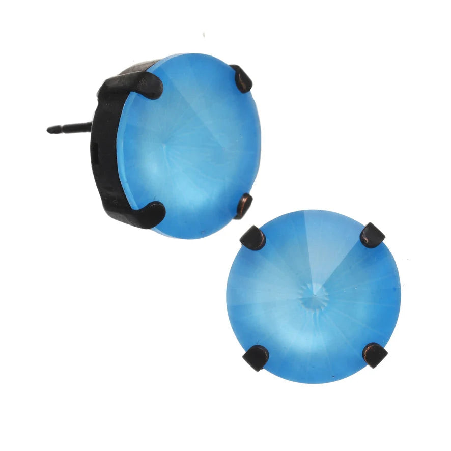 BASIC EARRINGS IN SMUT ELECTRIC BLUE BY TOVA