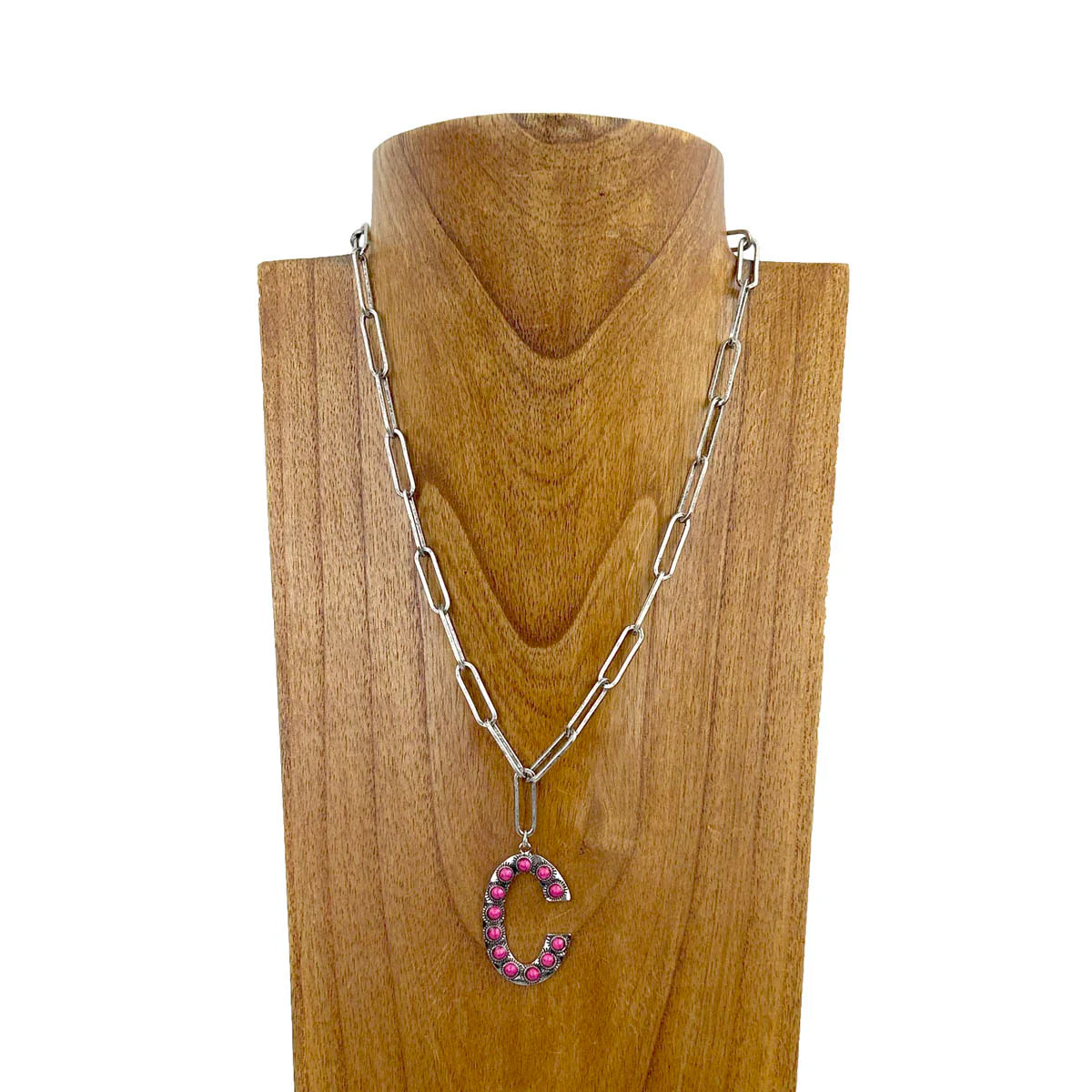 PINK INITIAL NECKLACES
