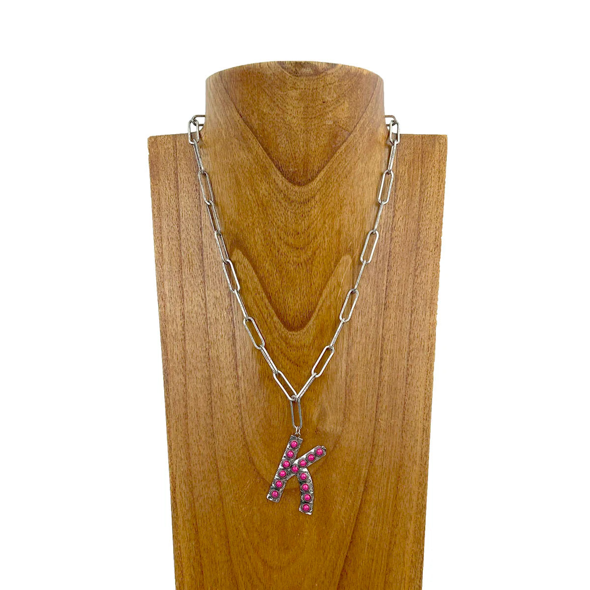 PINK INITIAL NECKLACES
