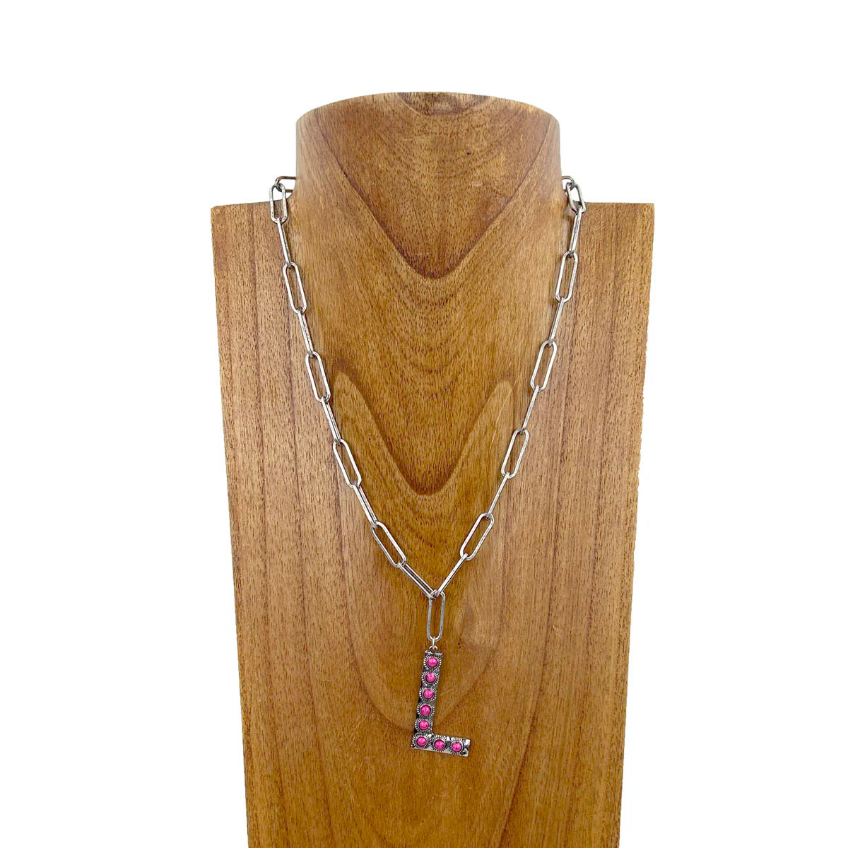 PINK INITIAL NECKLACES