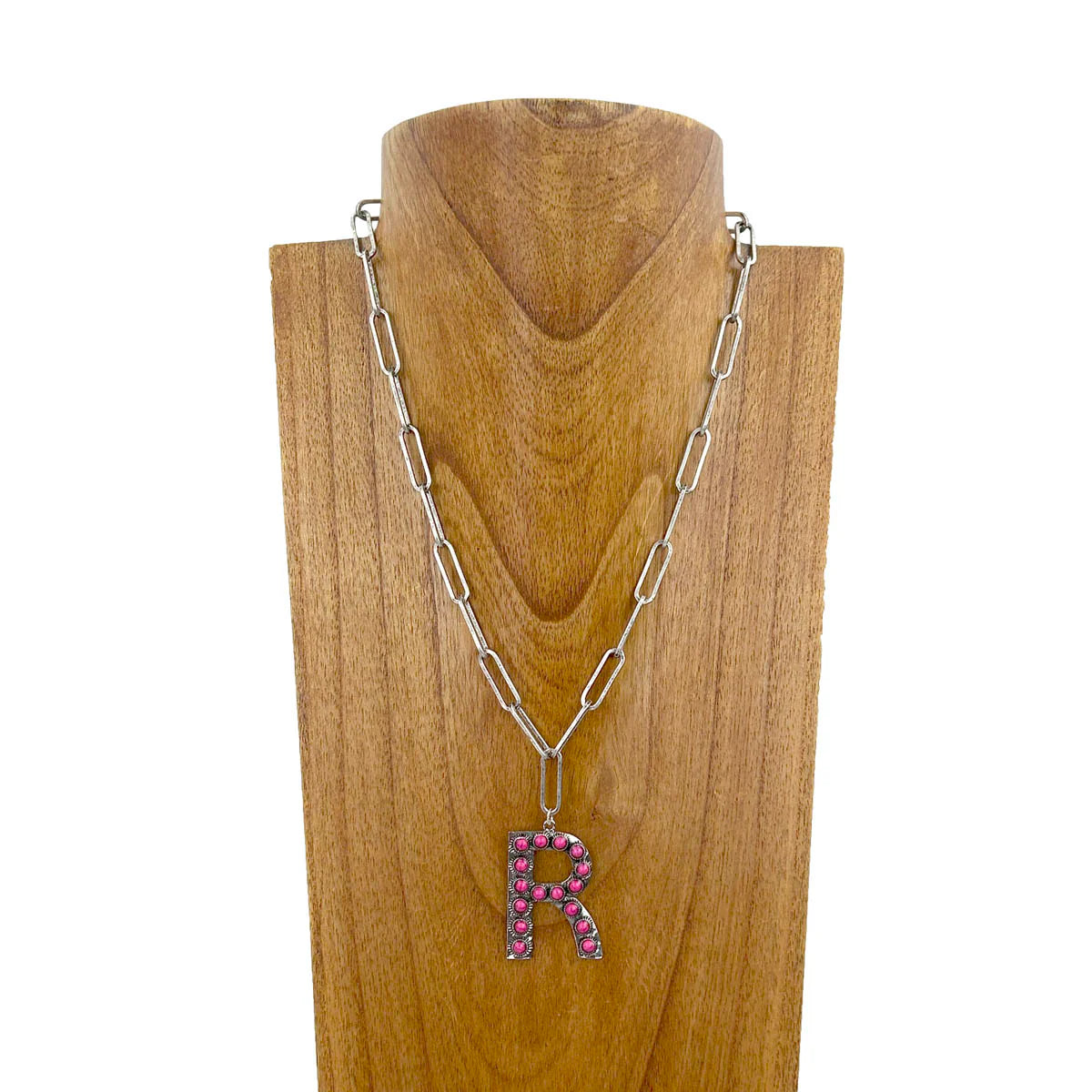 PINK INITIAL NECKLACES