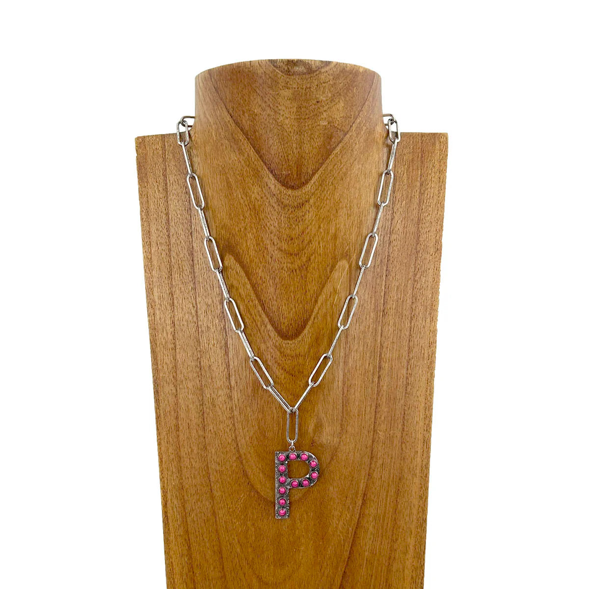 PINK INITIAL NECKLACES