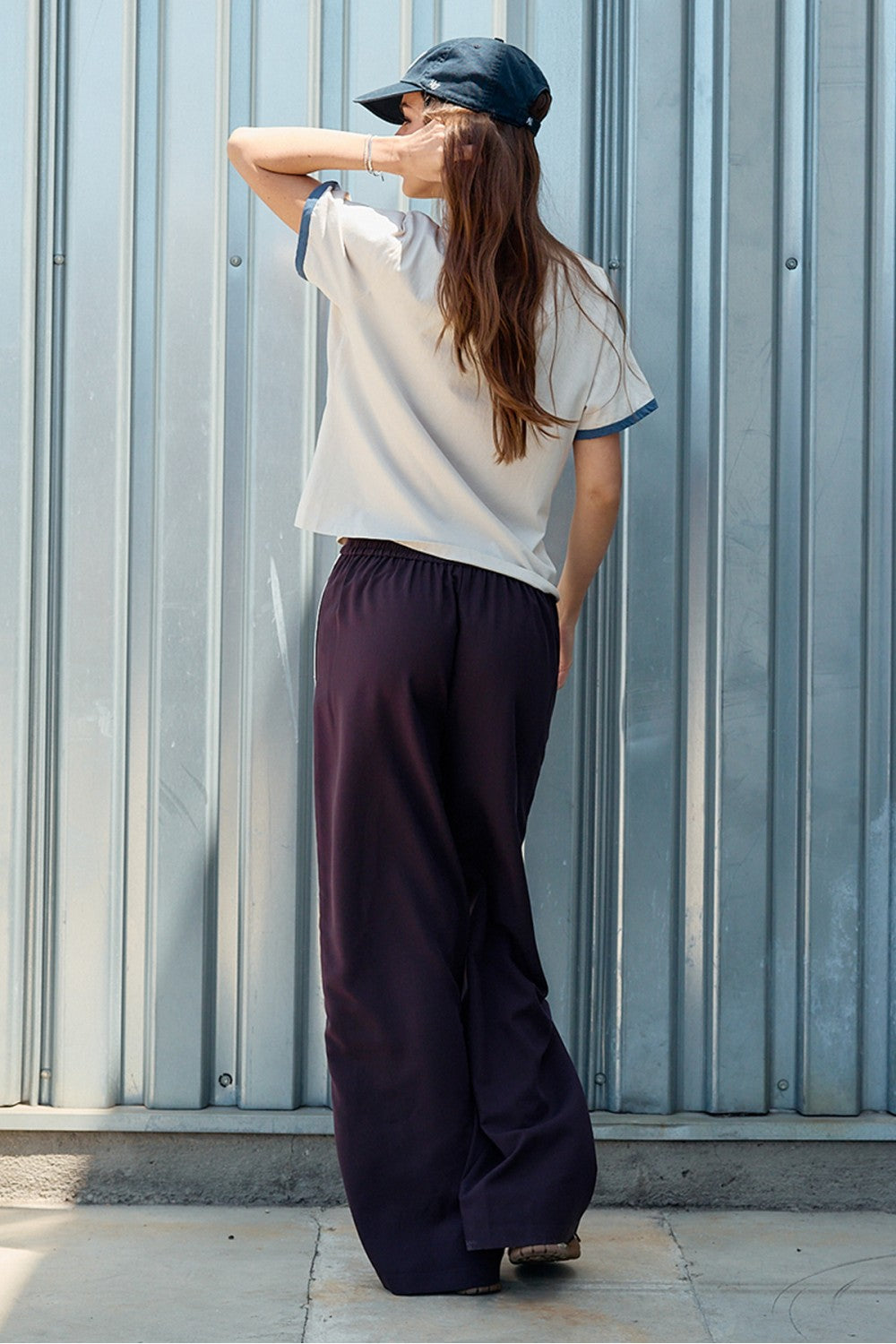MAROON WIDE LEG PULL ON PANTS