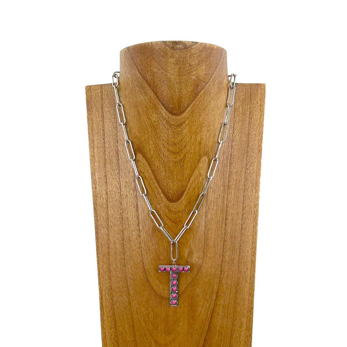 PINK INITIAL NECKLACES