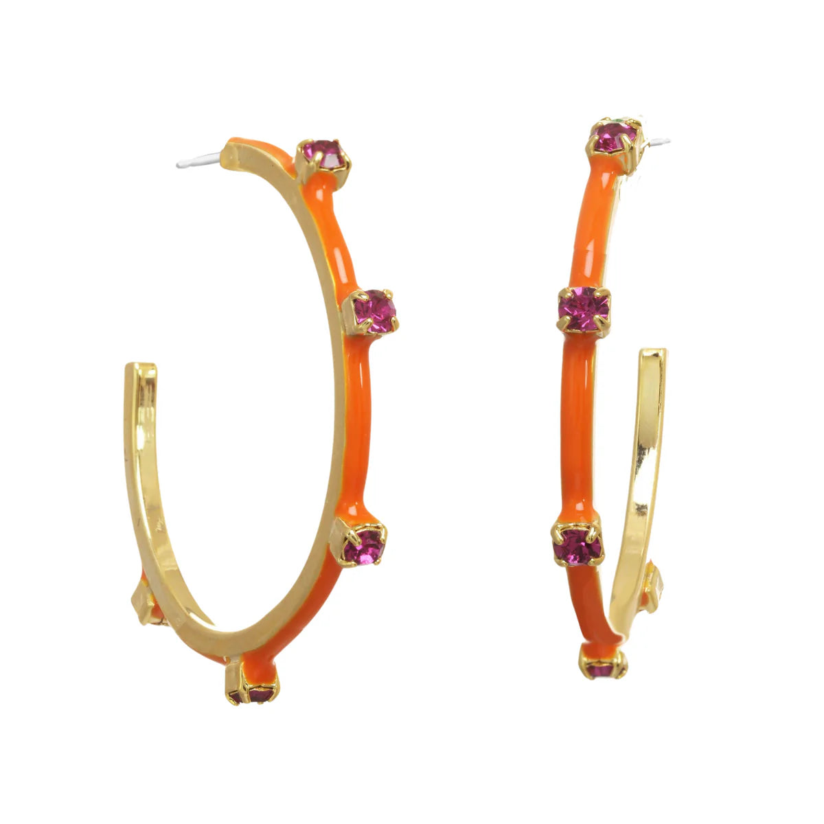 EVERLY HOOPS IN ORANGE/FUCHSIA BY TOVA