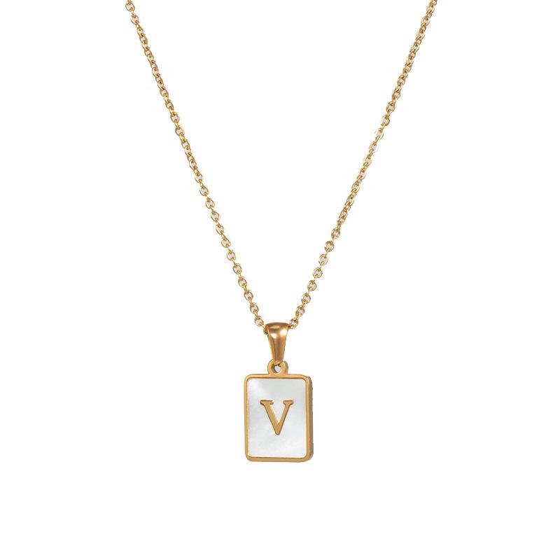 SQUARE INITIAL GOLD NECKLACES