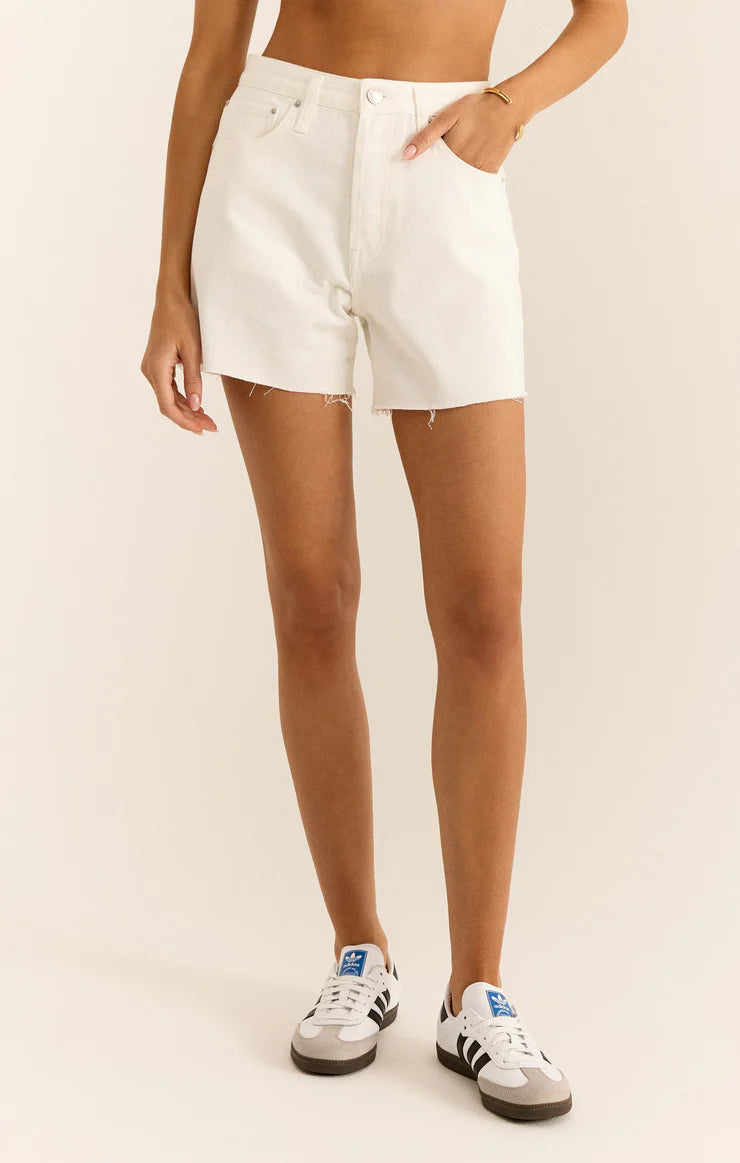 EVERYDAY HI-RISE DENIM SHORTS IN WHITE BY Z SUPPLY