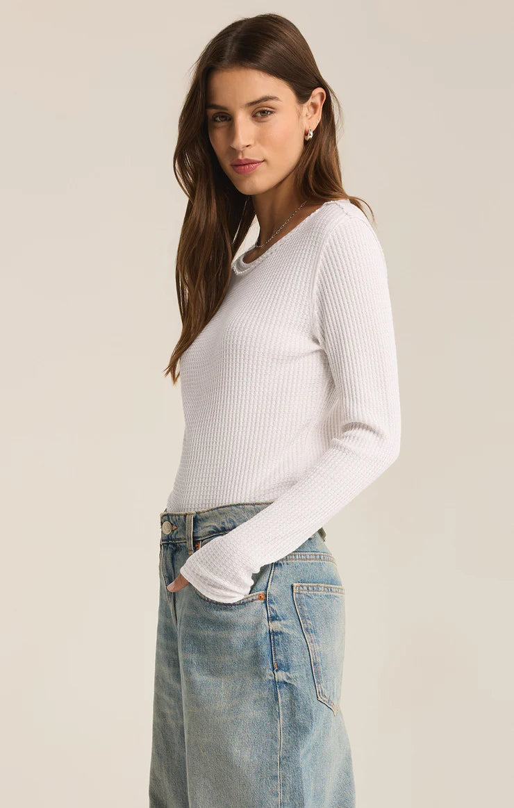 ARLET THERMAL LONG SLEEVE IN WHITE BY Z SUPPLY