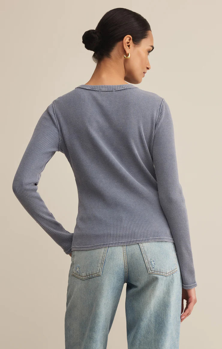ARLET MINI THERMAL TOP IN STORM CLOUD BY Z SUPPLY