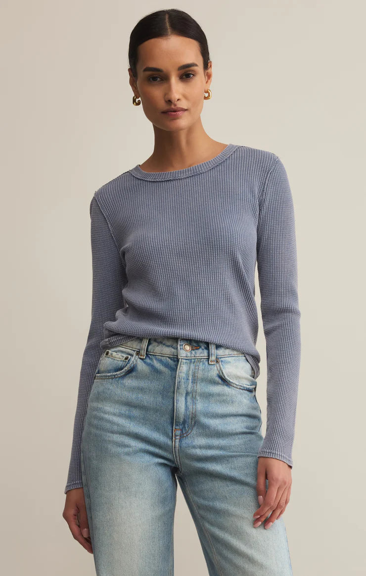 ARLET MINI THERMAL TOP IN STORM CLOUD BY Z SUPPLY