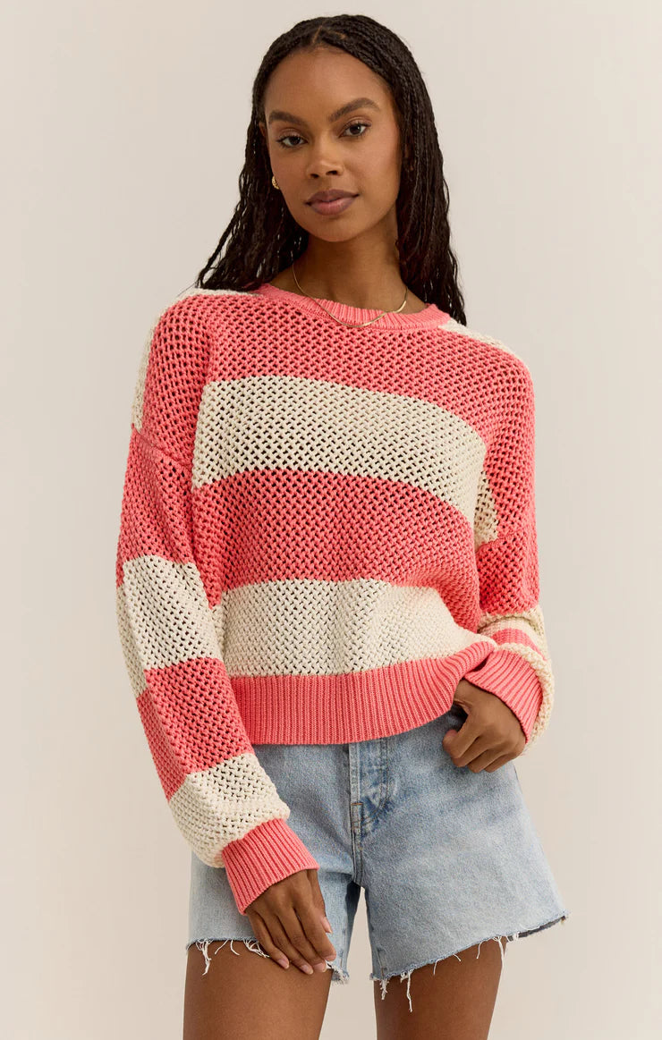 BROADBEACH STRIPE SWEATER IN STARFISH BY Z SUPPLY