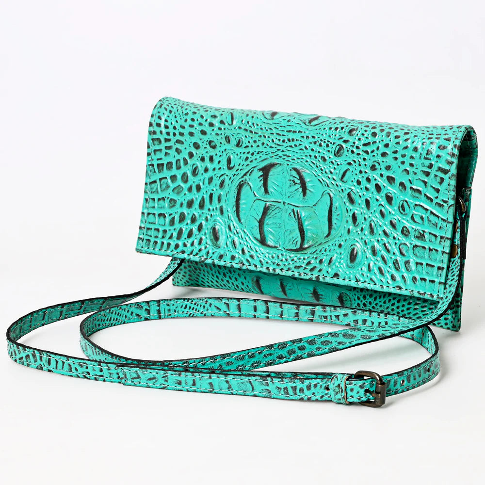 EMBOSSED LEATHER WALLET CROSSBODY BY AMERICAN DARLING