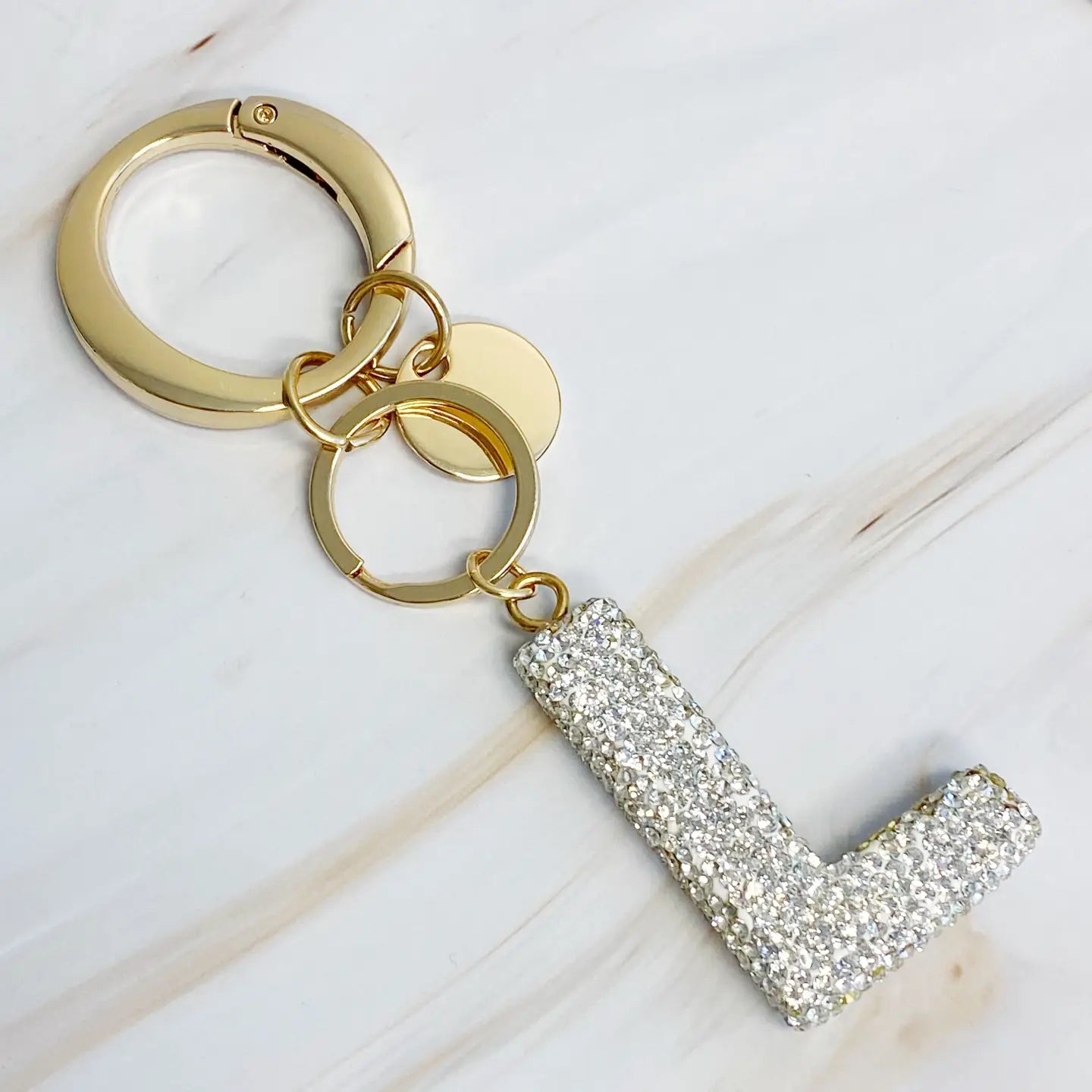 GIRL GLAM INITIAL BAG CHARM KEYCHAIN