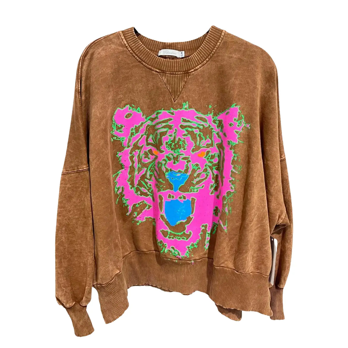 OVERSIZED SWEATSHIRT WITH TIGER FACE BY I LOVE LINEN