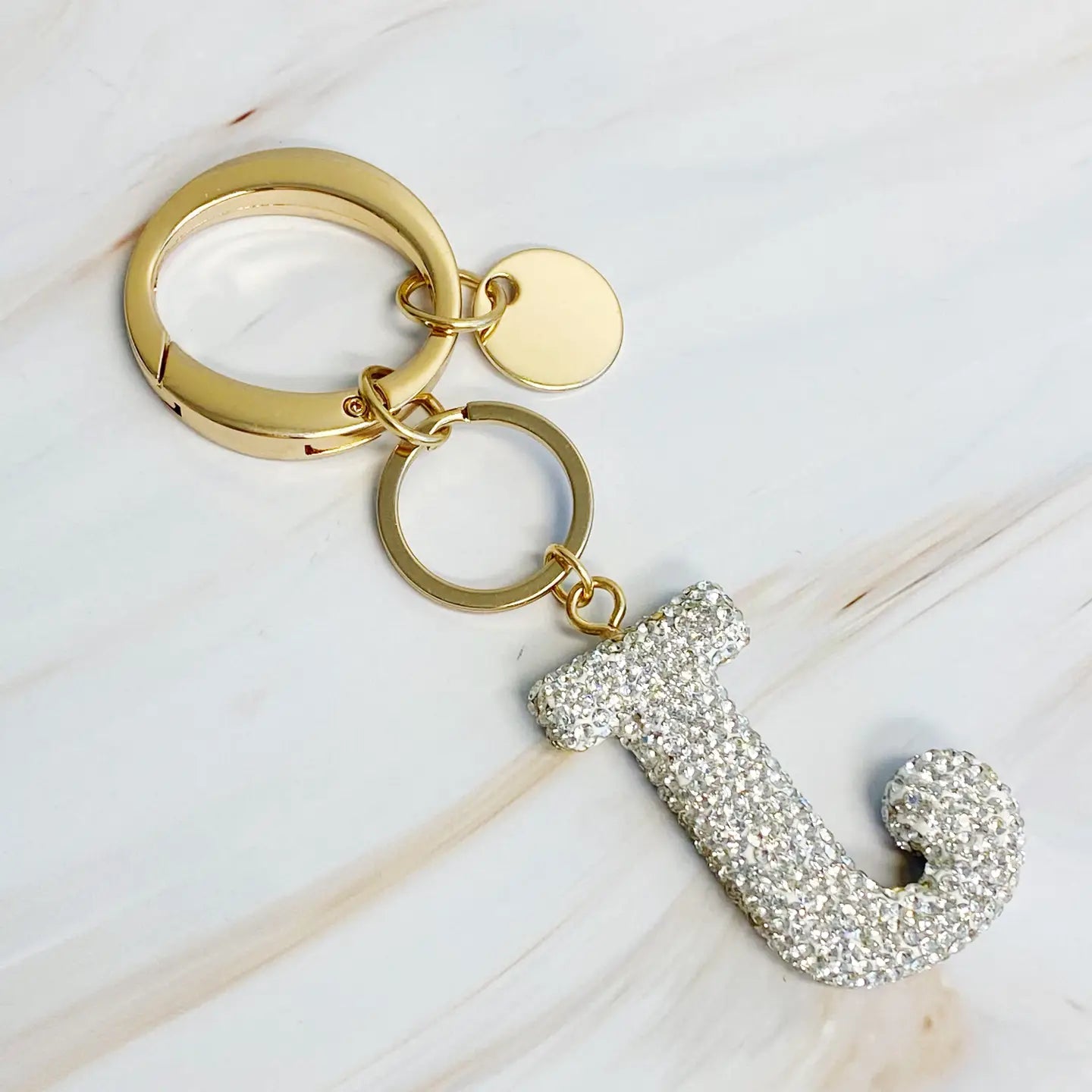 GIRL GLAM INITIAL BAG CHARM KEYCHAIN