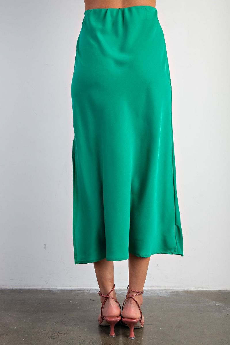 SATIN SIDE SLIT SKIRT