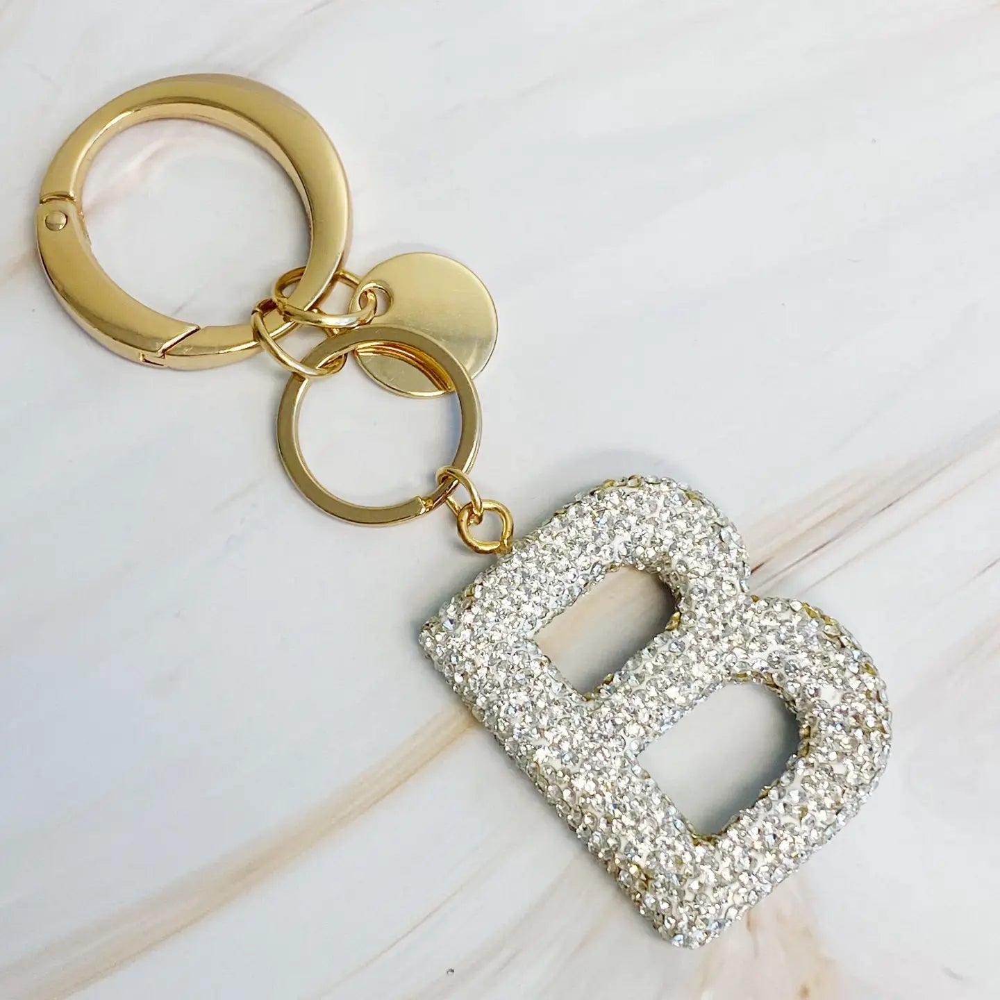 GIRL GLAM INITIAL BAG CHARM KEYCHAIN
