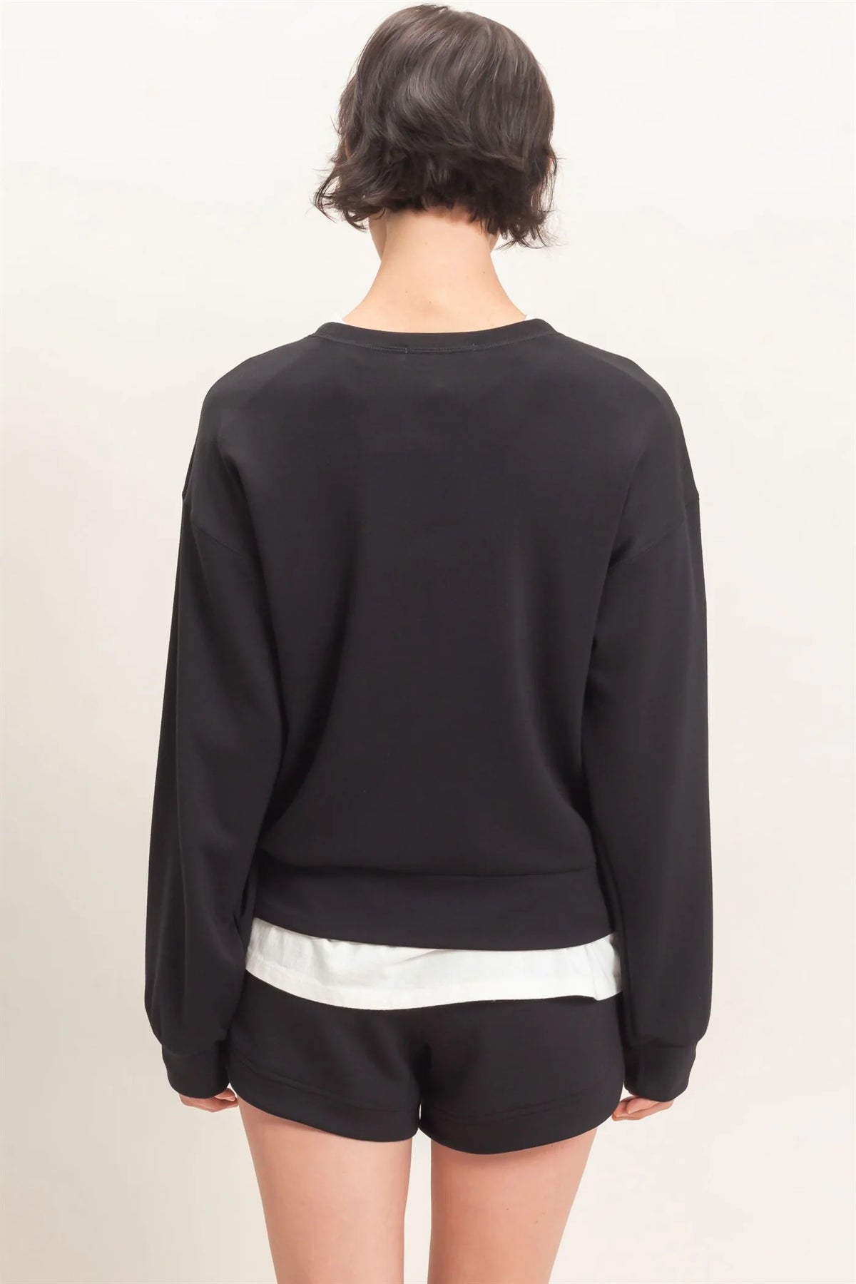 BLACK CREW NECK SWEATSHIRT SUPER SOFT