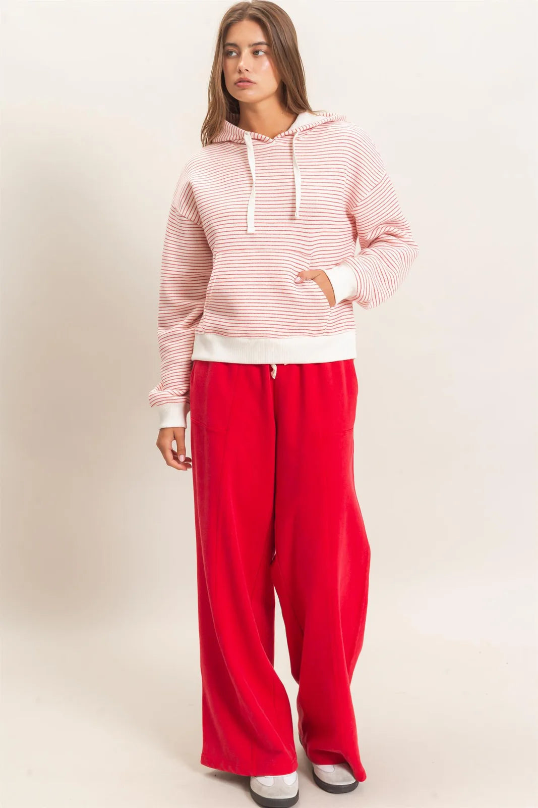 STRIPED FRENCH TERRY HOODIE