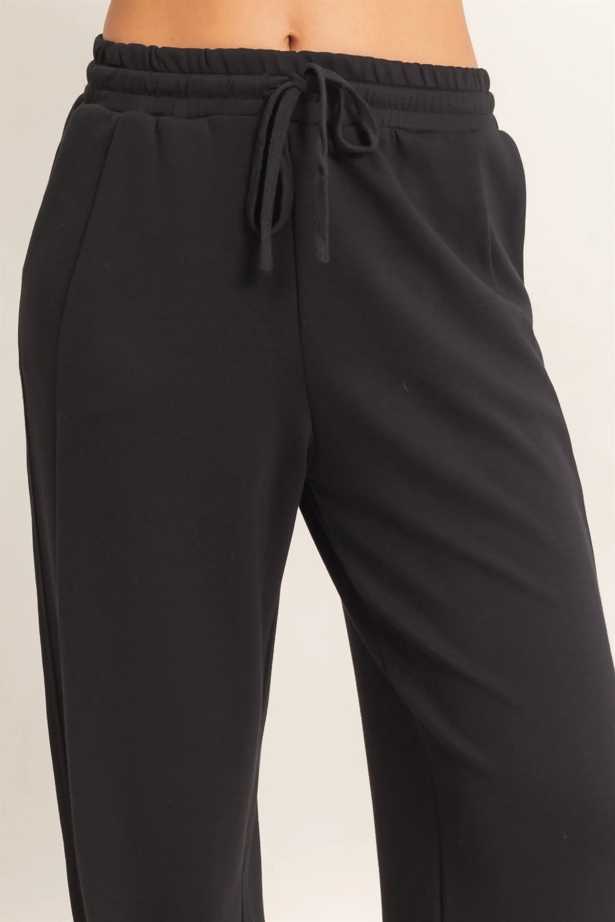 BLACK ELASTIC WAIST SWEATPANTS SUPER SOFT