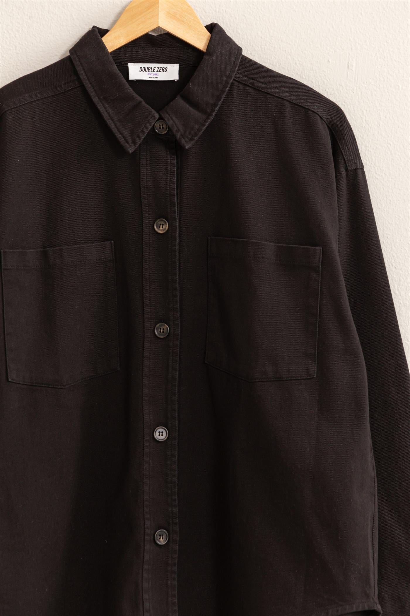 OVERSIZED SHACKET IN BLACK