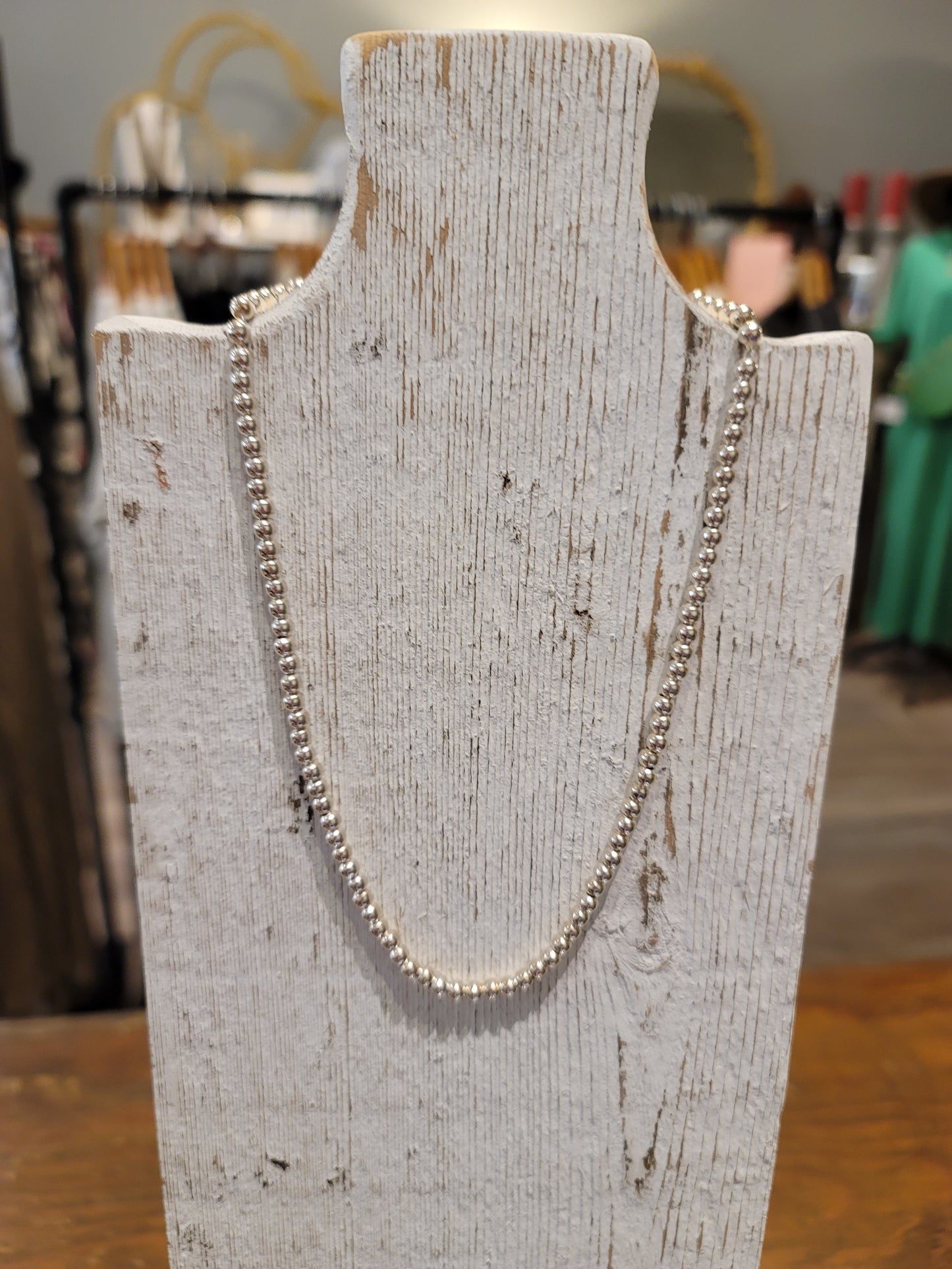 STERLING SILVER BEAD NECKLACE