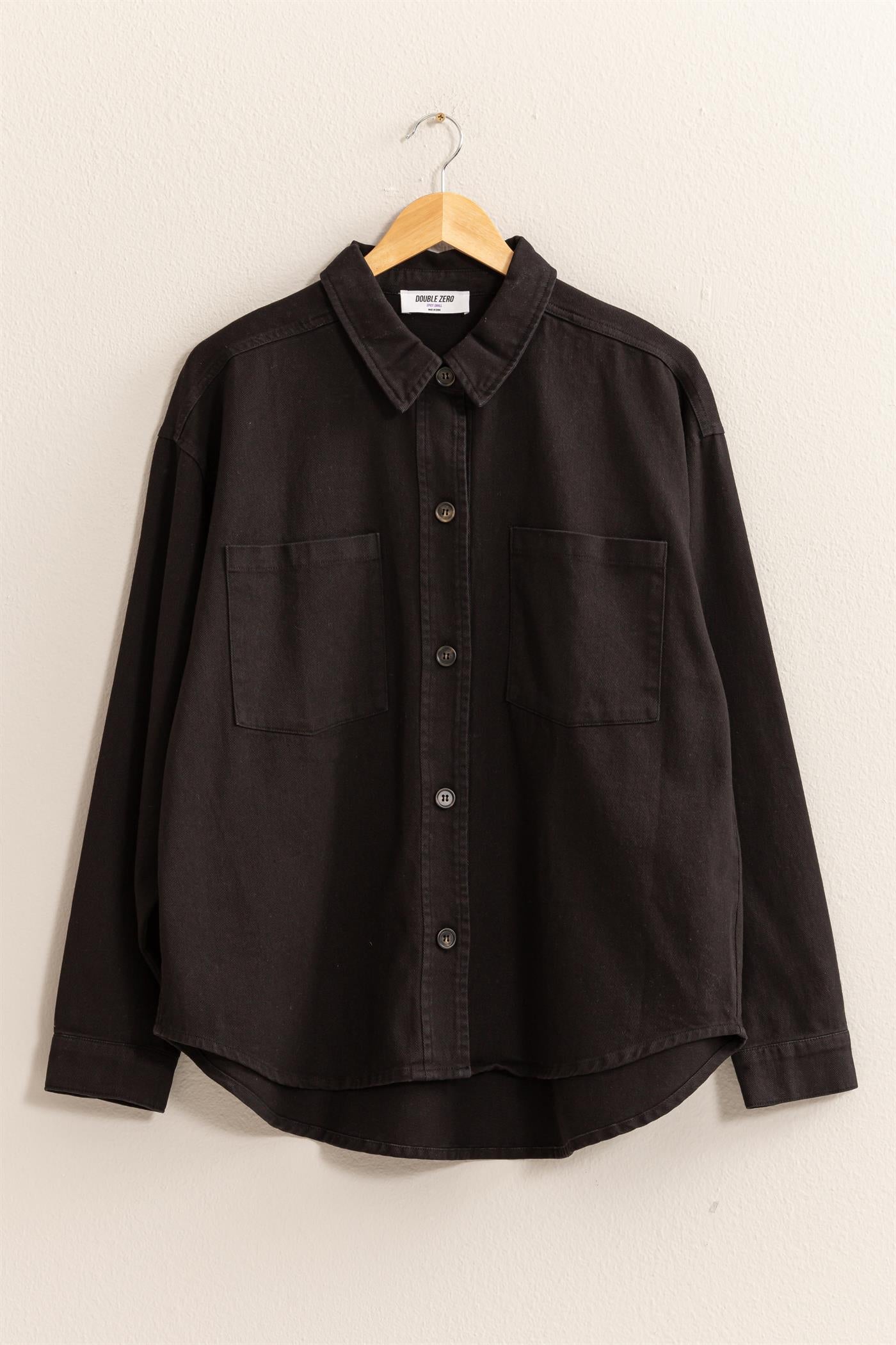OVERSIZED SHACKET IN BLACK