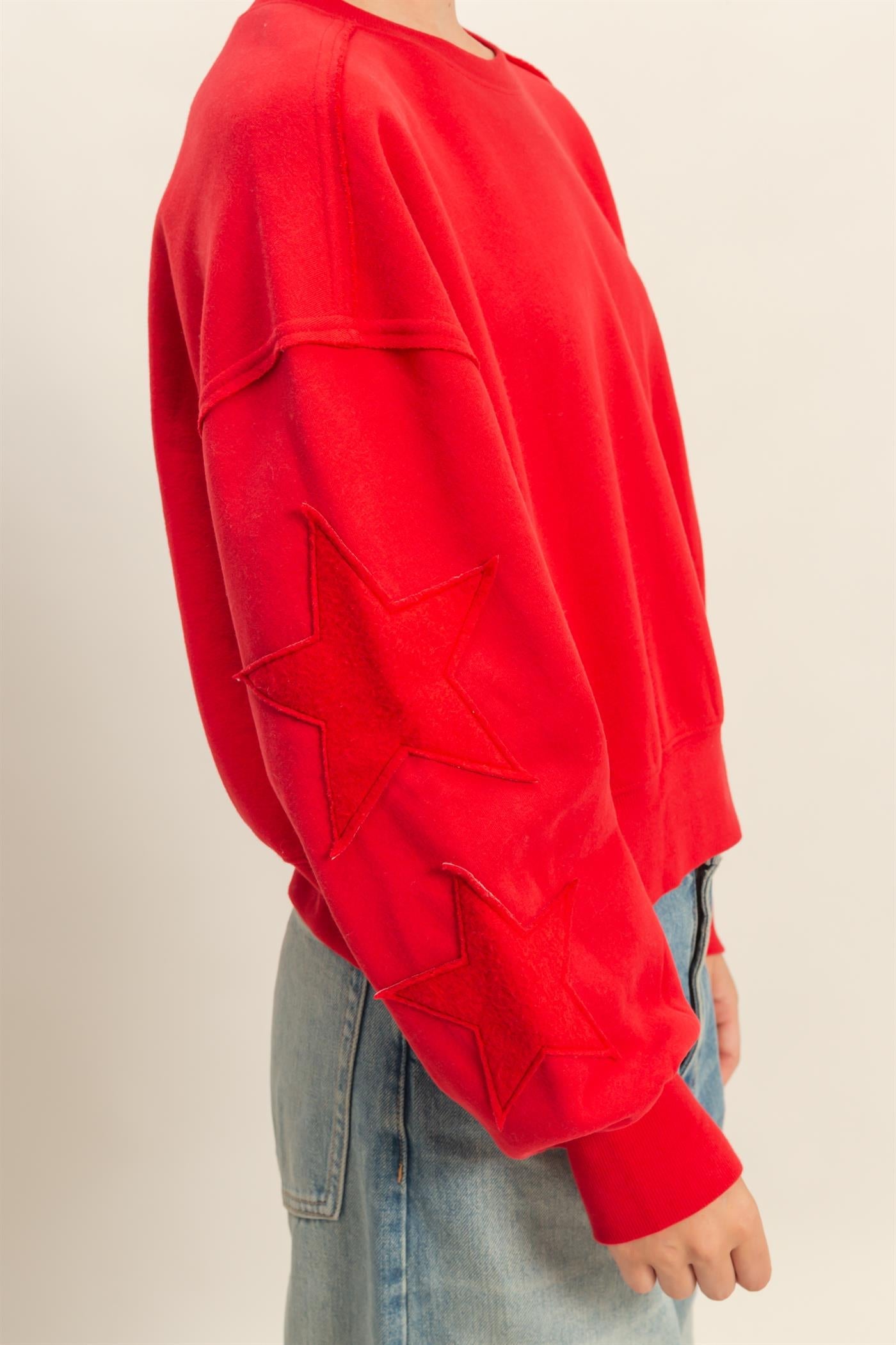 STAR PATCH CREWNECK SWEATSHIRT