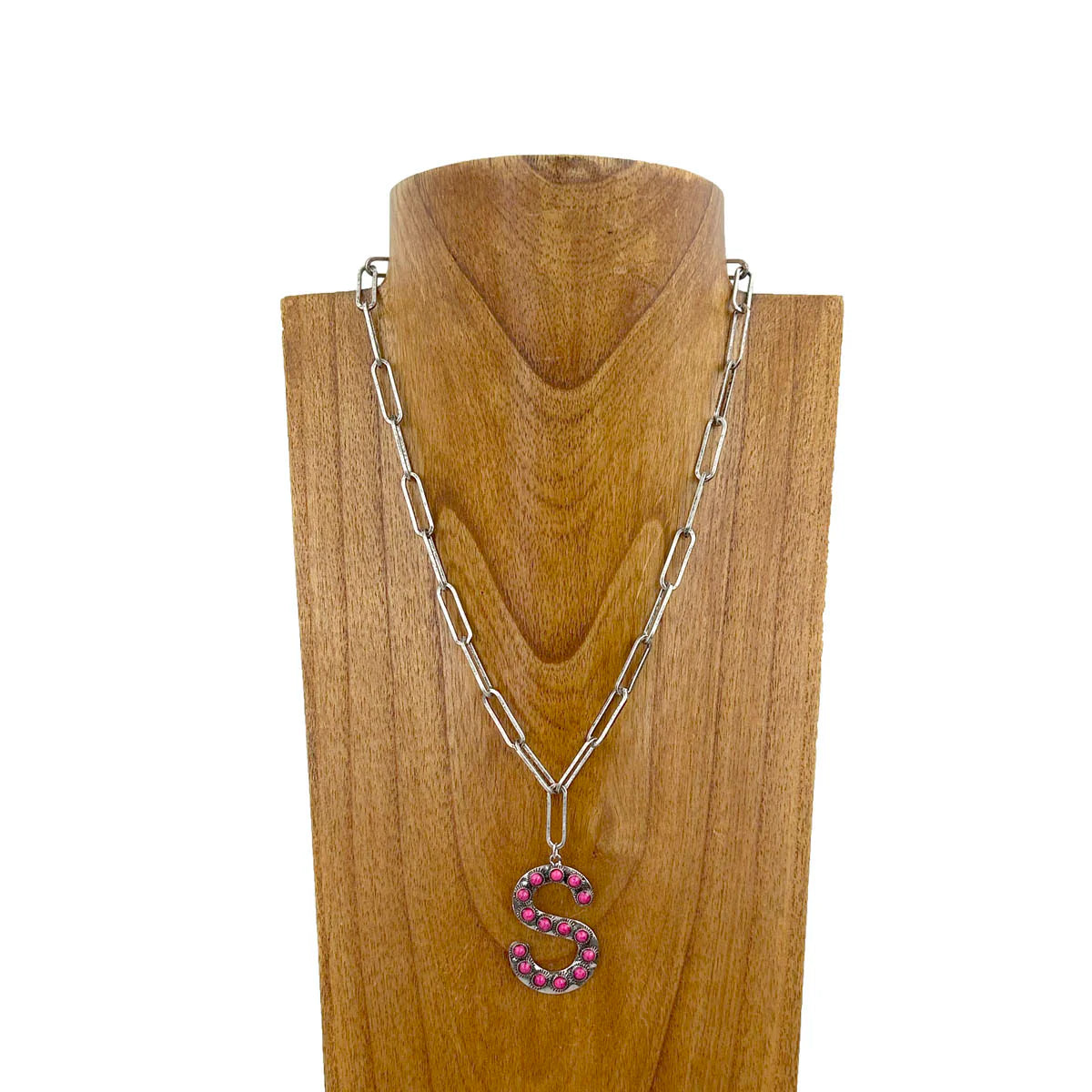 PINK INITIAL NECKLACES